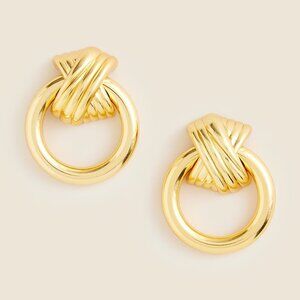 J. Crew Gold Crisscross Door Knocker Earrings/NWT